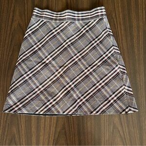 Theory plaid midi skirt